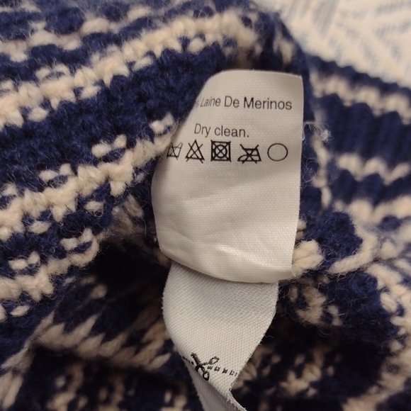 Madewell 100%Merino Wool Navy and Cream Striped Cardigan, Farm, Vacation, Y2K - Picture 9 of 12